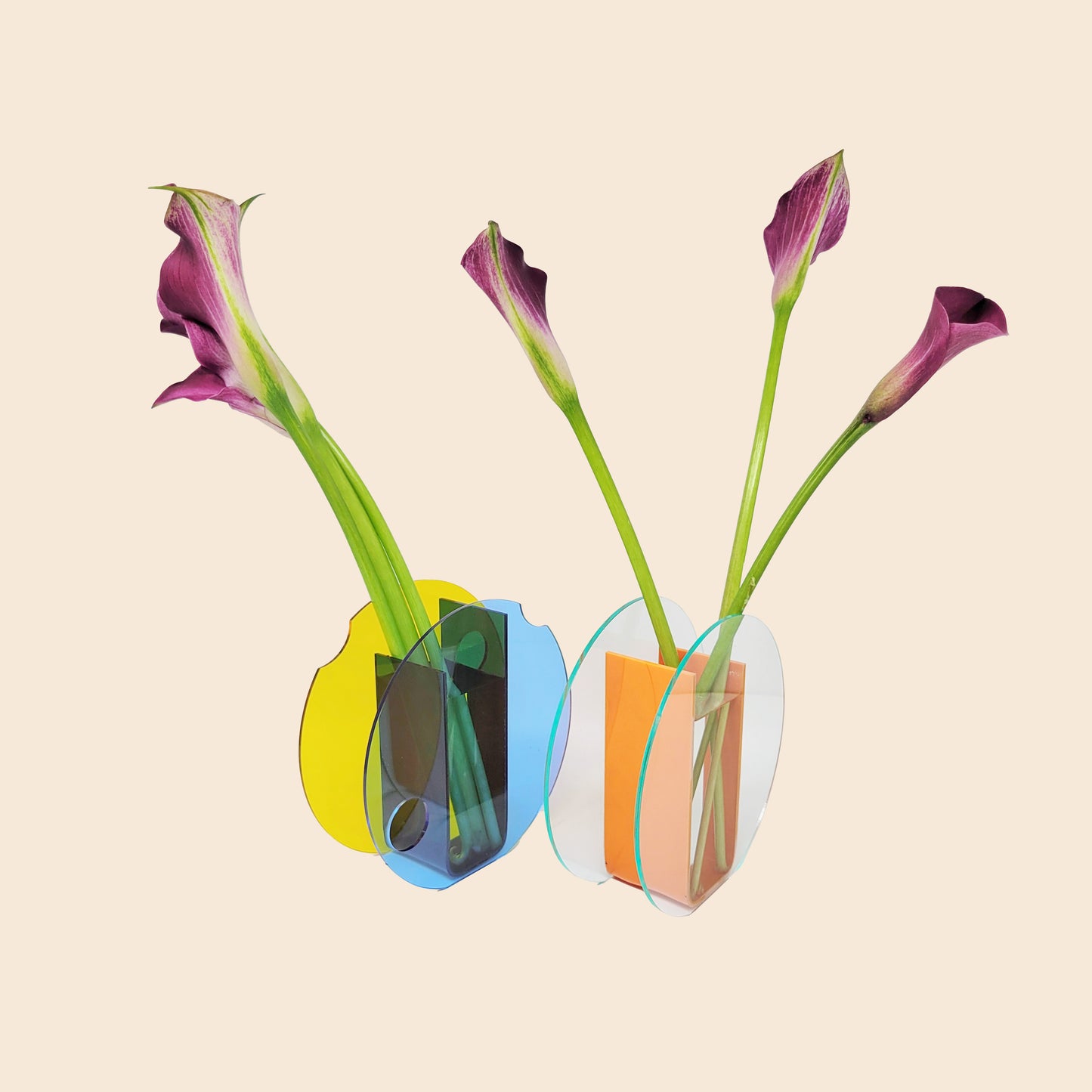 Multicolored Minimalism in Round Cup Vase Design