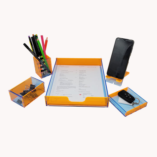 Neon Skyline Desk Essentials Set