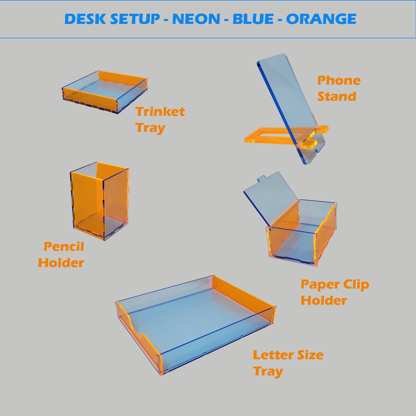 Neon Skyline Desk Essentials Set