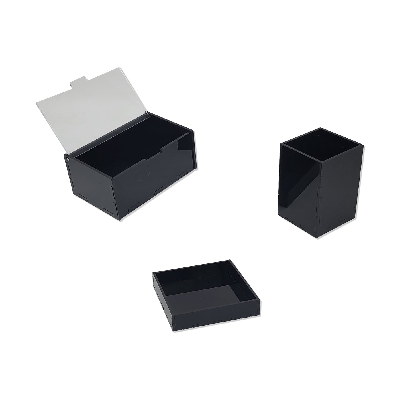 Black Acrylic Desk Setup (set of 3)