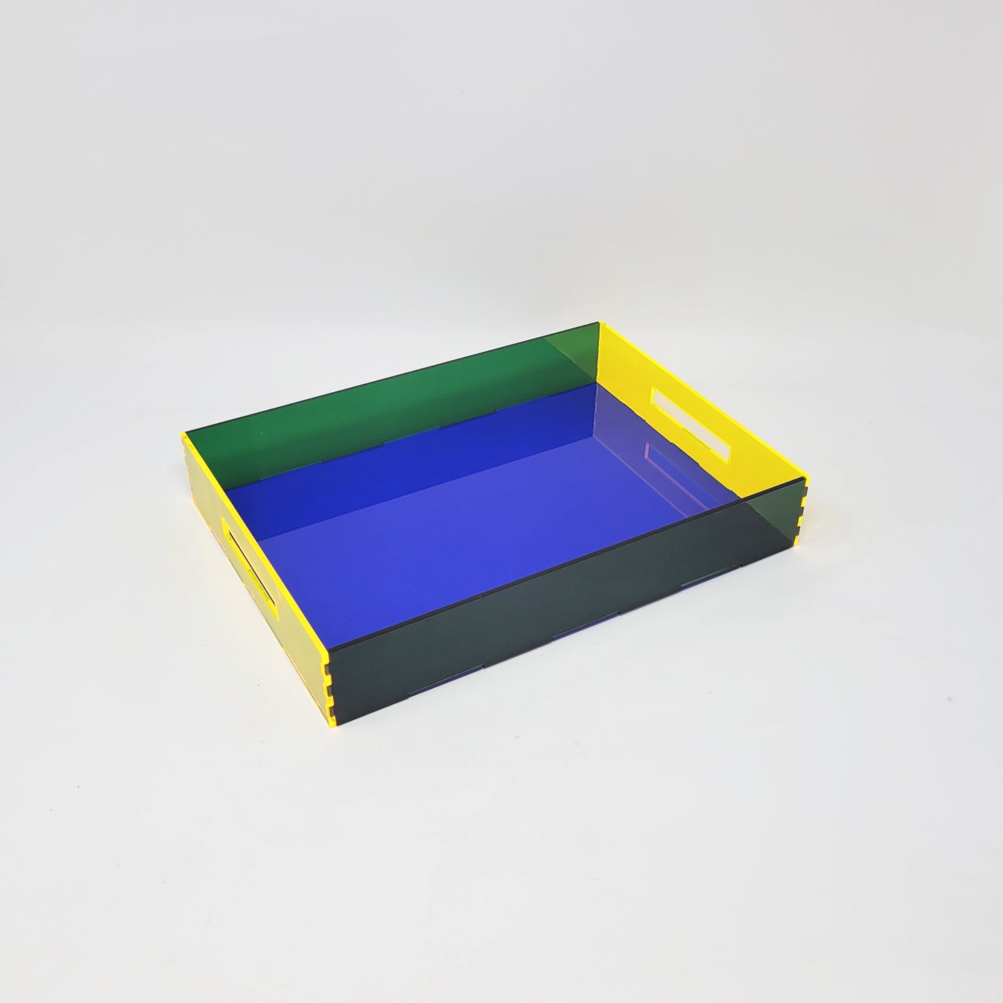 Tray Desk Organizer Cobalt Blue / Neon Yellow / Semi-Transparent Green
