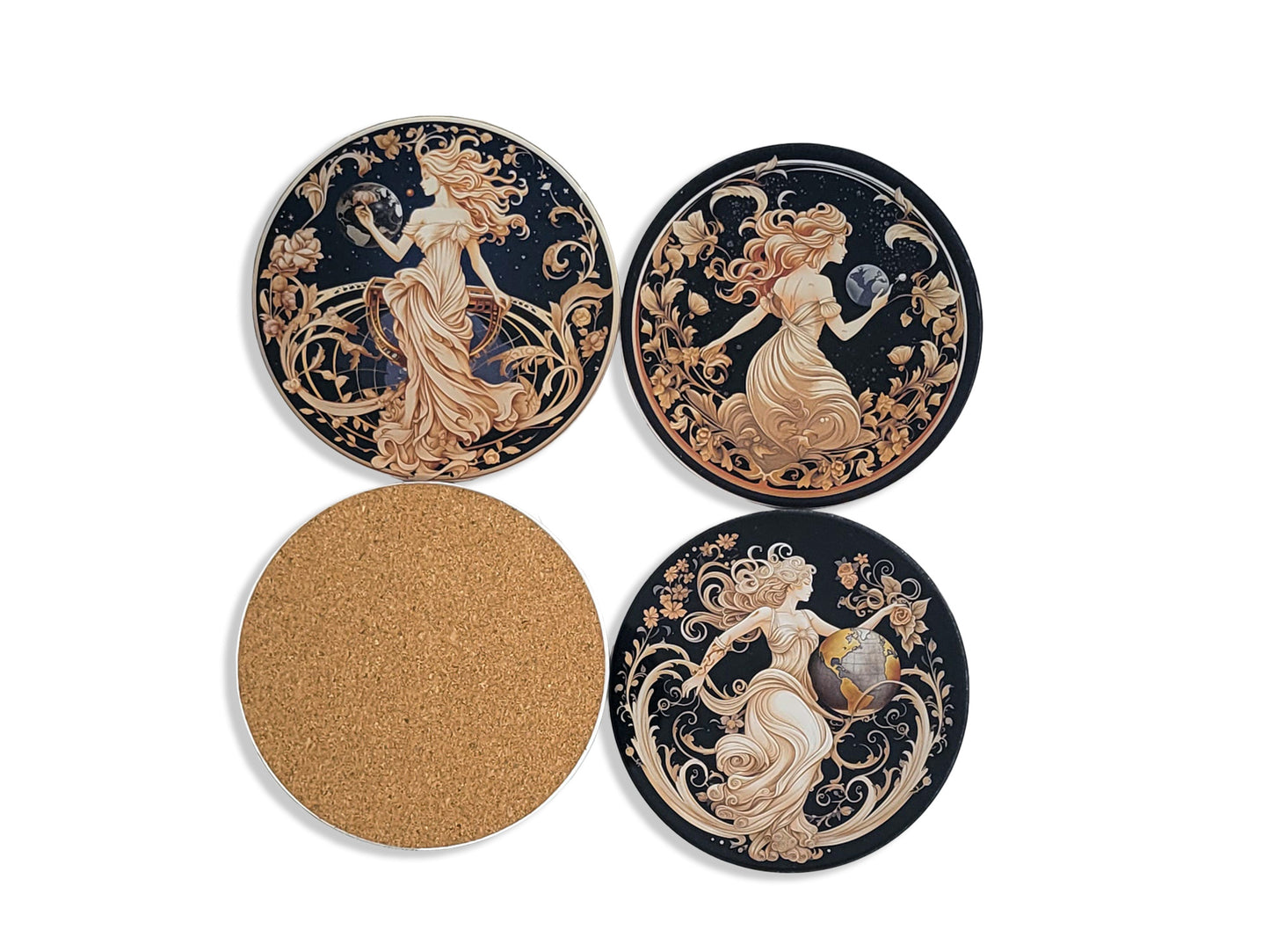 Acrylic Coaster "Celestial Seraphine" Set of 4