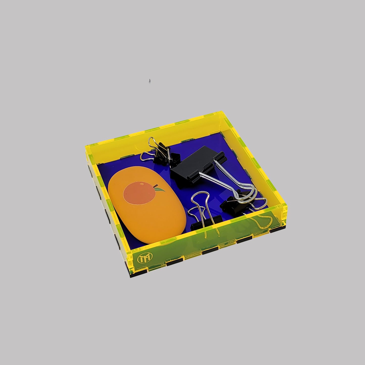 Square Cobalt Blue / Neon Yellow Acrylic Tray