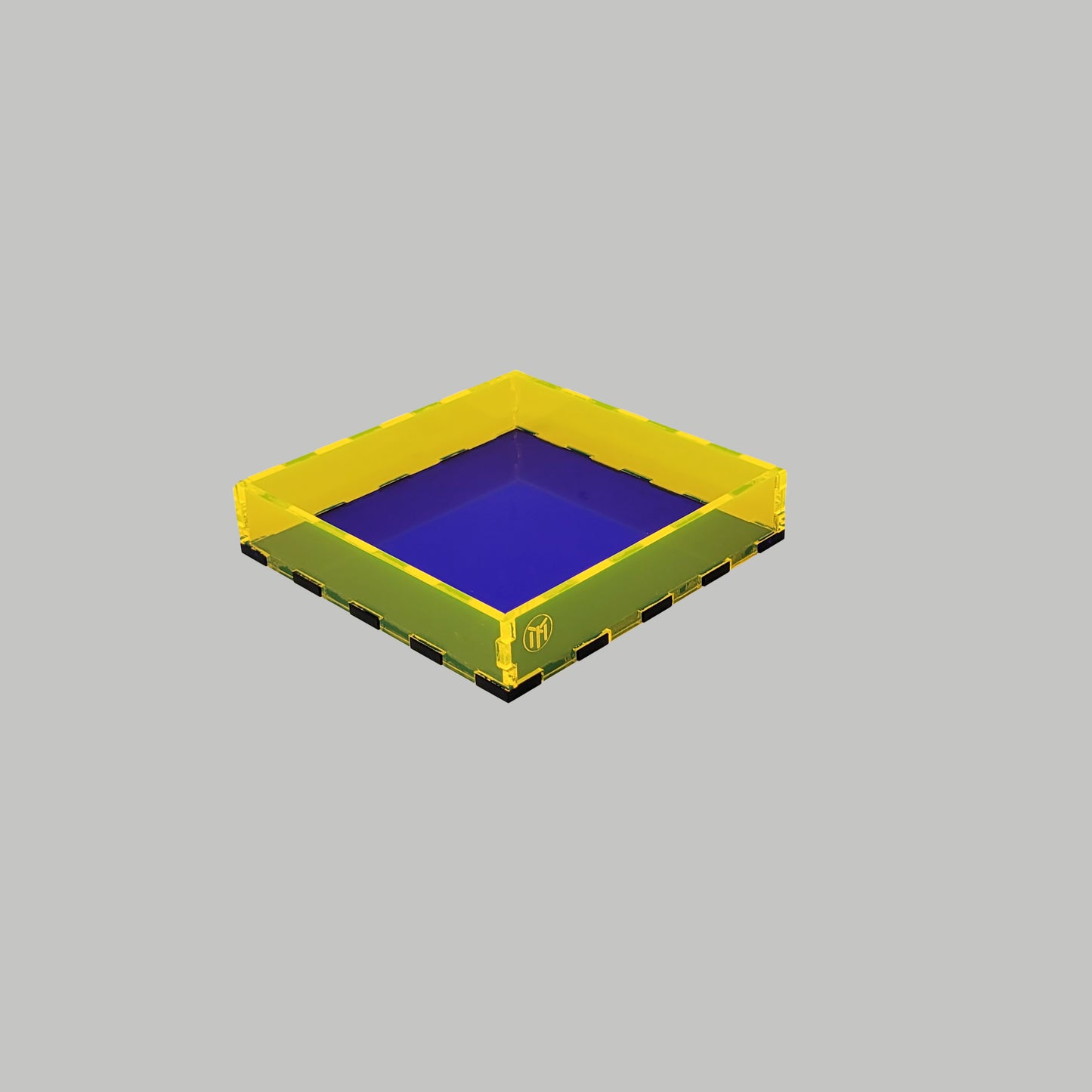 Square Cobalt Blue / Neon Yellow Acrylic Tray