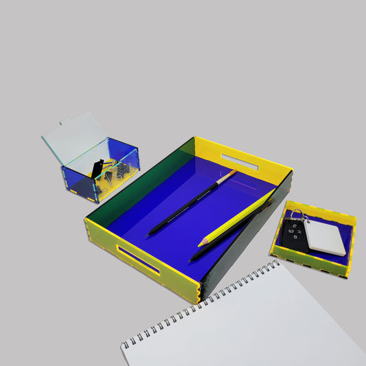 Cobalt Blue / Neon Yellow Desk Setup