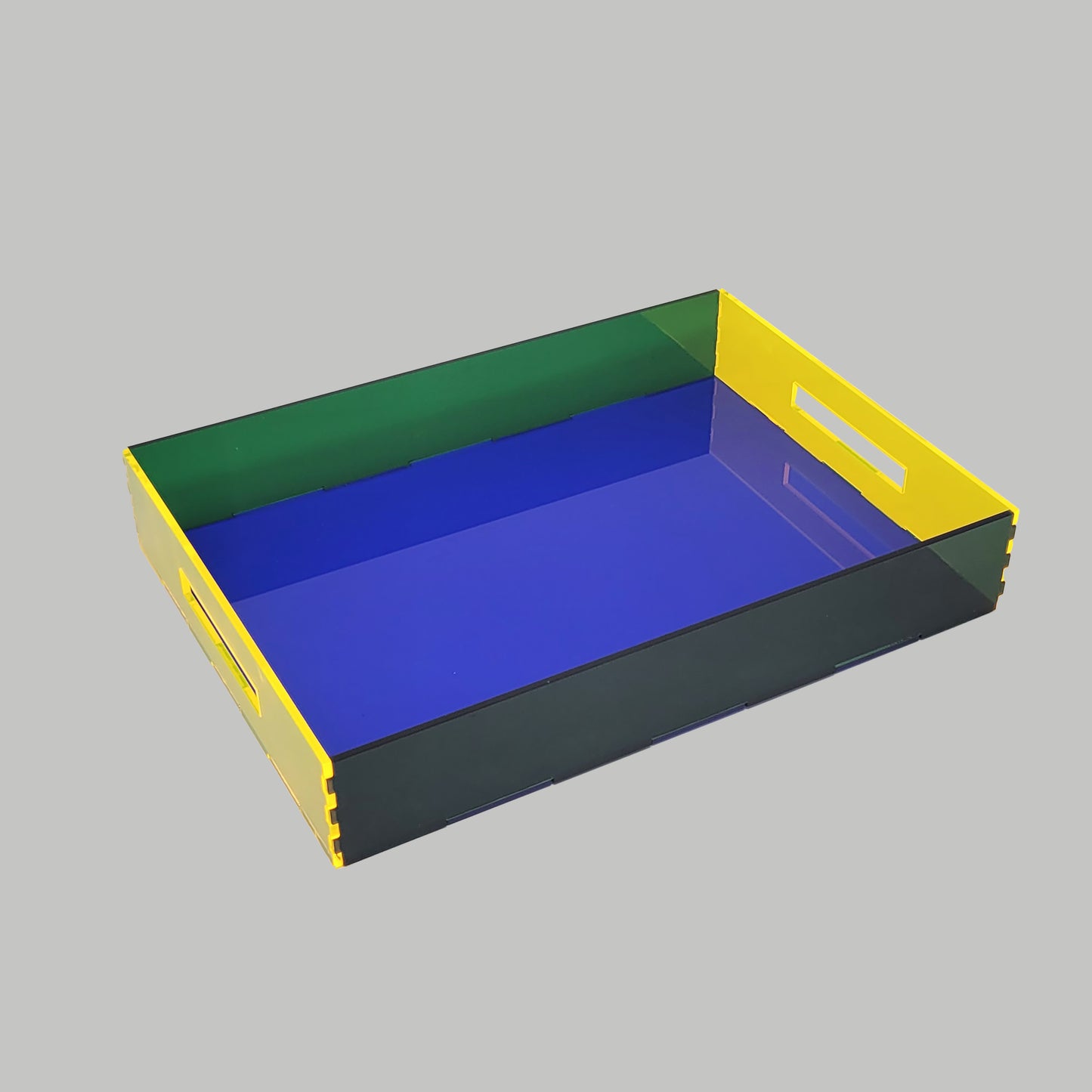 Tray Desk Organizer Cobalt Blue / Neon Yellow / Semi-Transparent Green