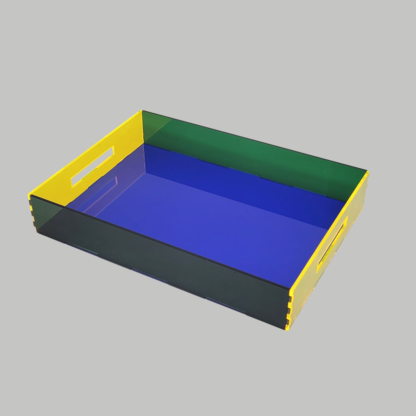 Tray Desk Organizer Cobalt Blue / Neon Yellow / Semi-Transparent Green