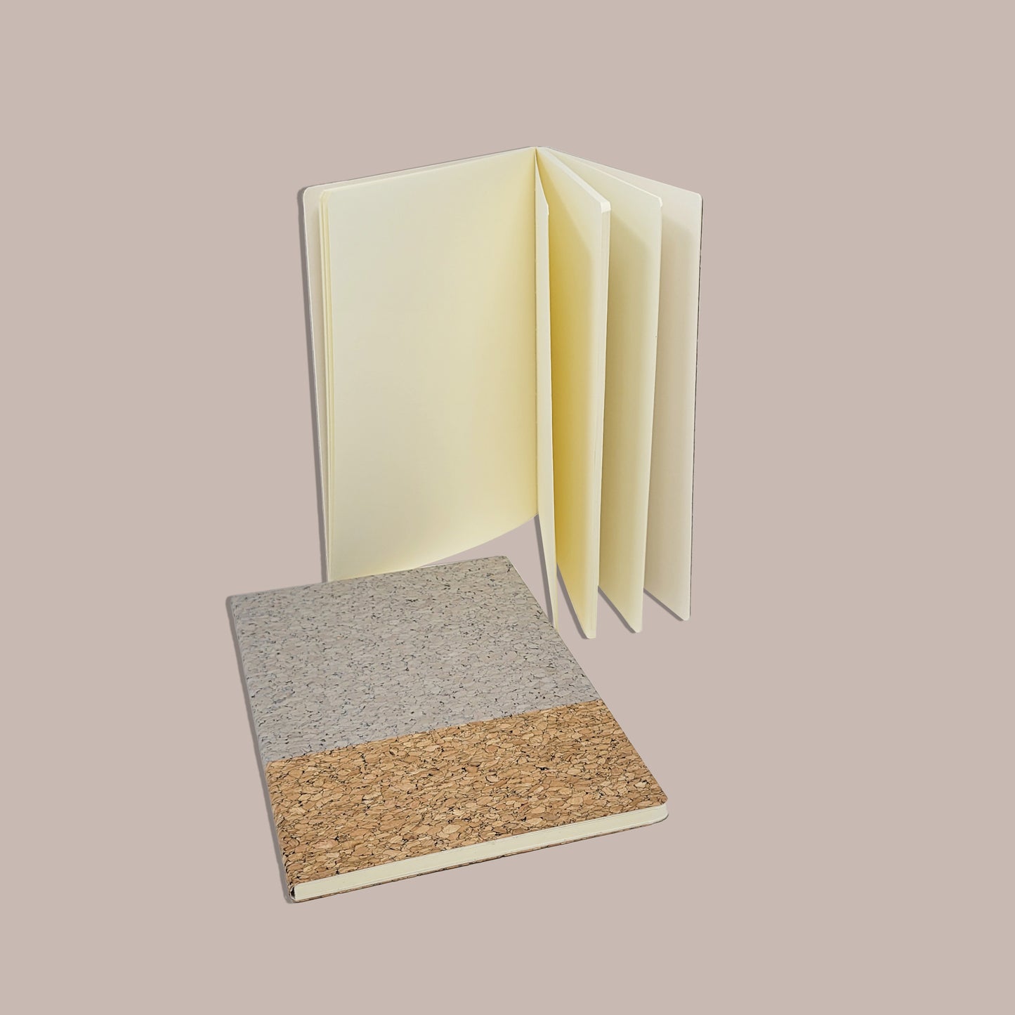 Eco-Friendly Cork Notebook with Gray Accent.