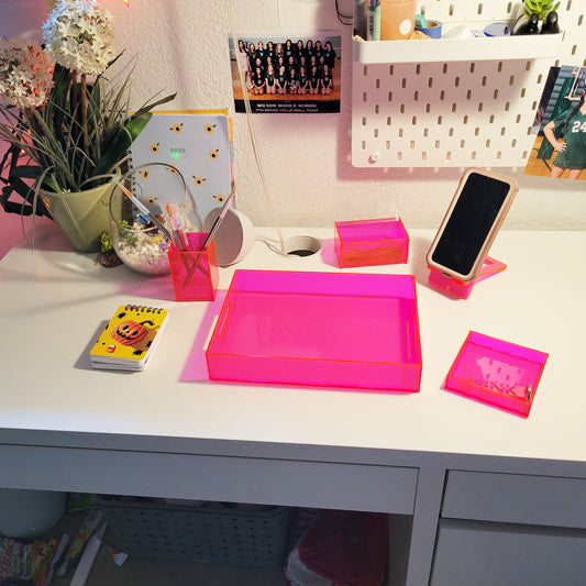 Pink Desk Setup Box