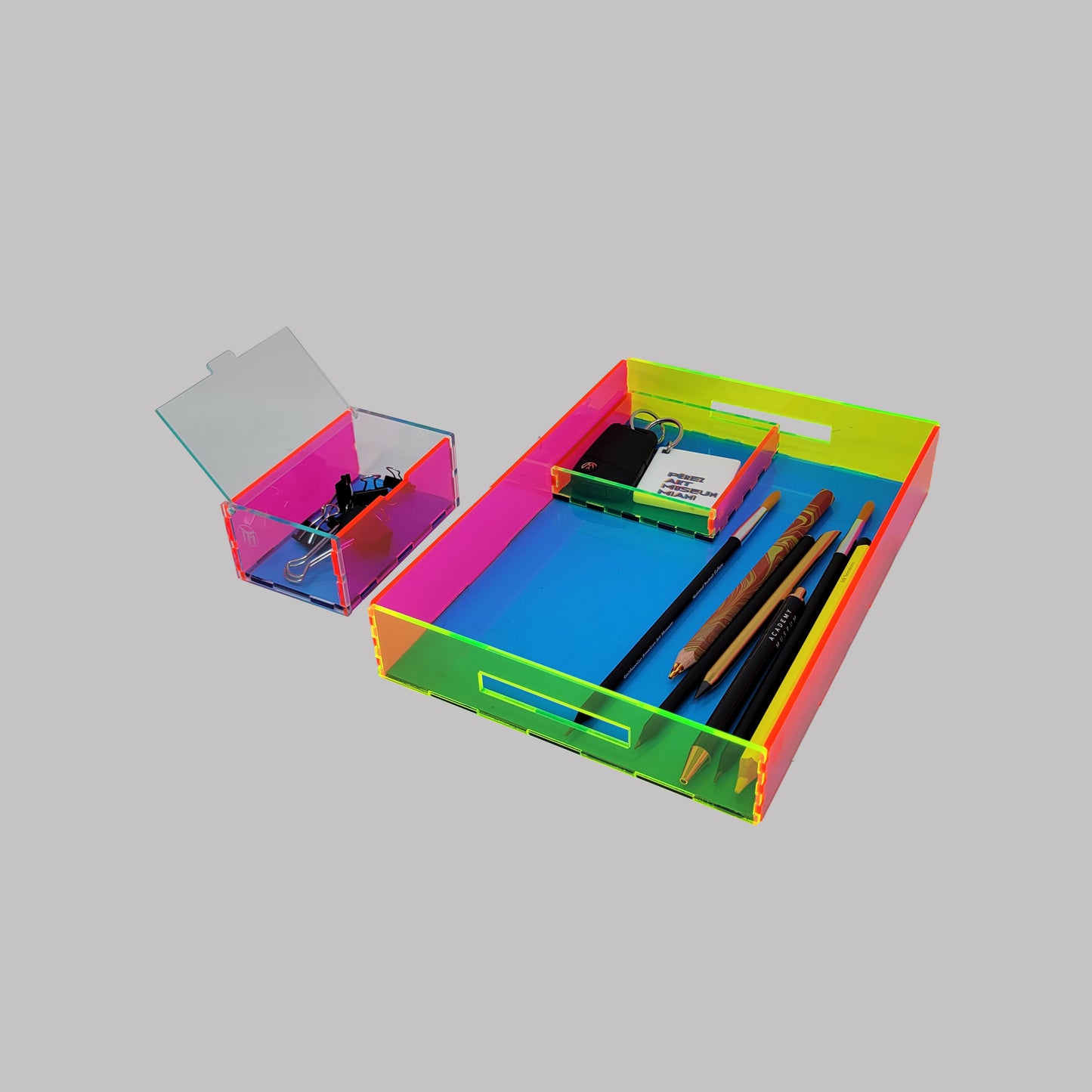 Blue / Neon Pink / Neon Green Desk Setup