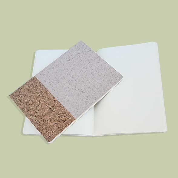 Eco-Friendly Cork Notebook with Gray Accent.