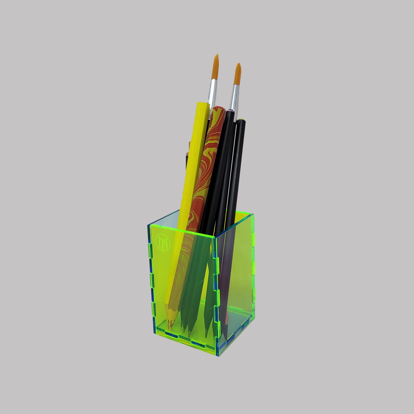Neon Green Neon Blue Pencil Holder