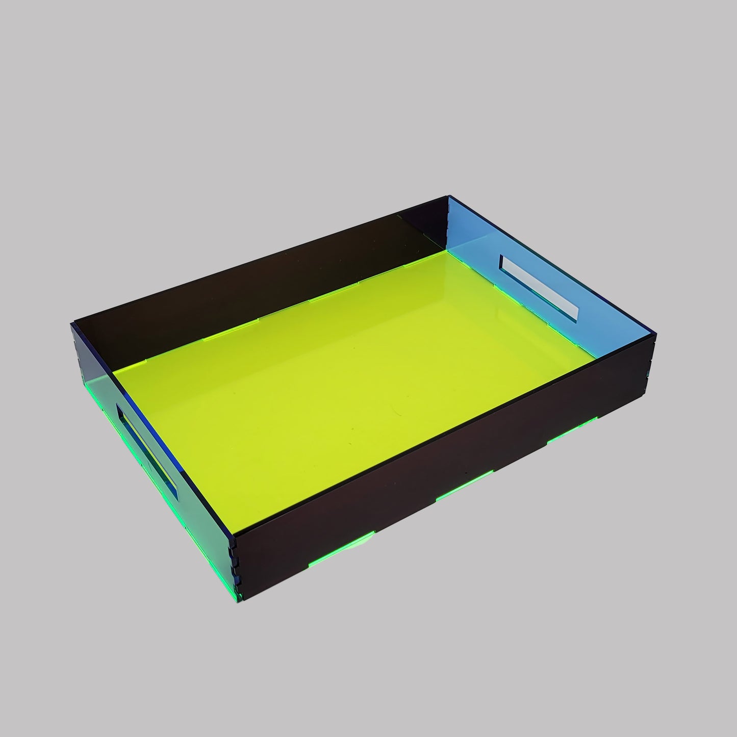 Tray Desk Organizer Neon Blue / Semi-Transparent Red /  Neon Yellow
