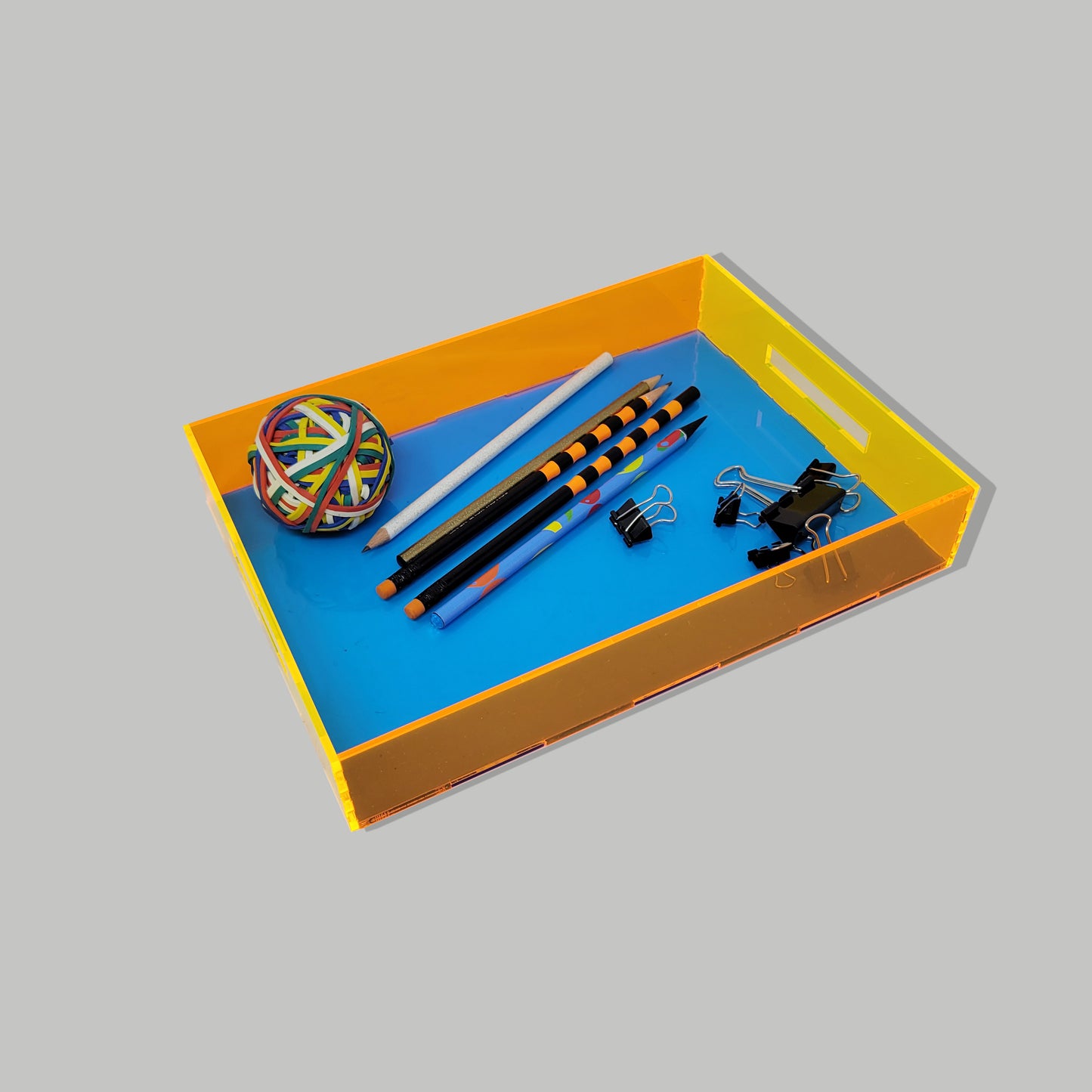Tray Desk Organizer Neon Orange / Neon Blue / Neon Yellow
