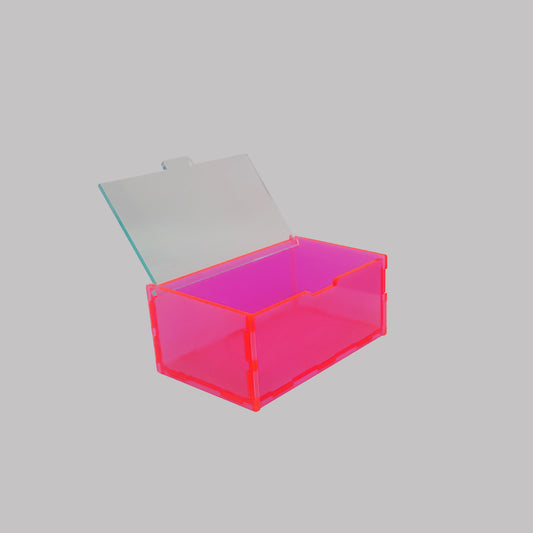 Paperclip Desk Organizer Box Neon Pink