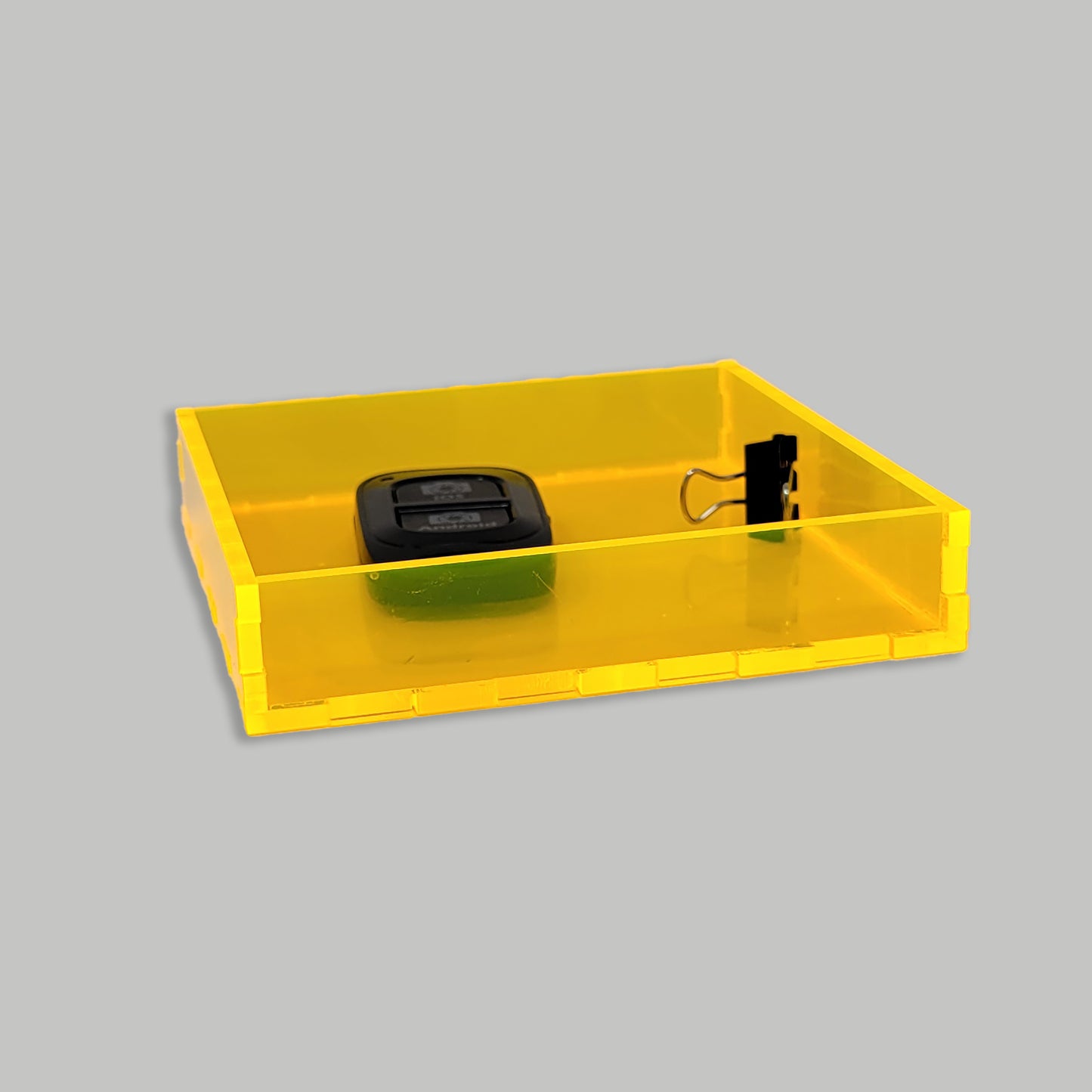 Square Neon Yellow Acrylic Tray