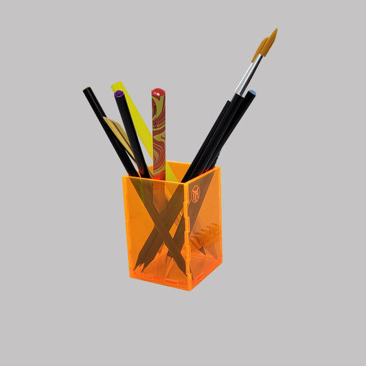 Neon Orange Pencil Holder
