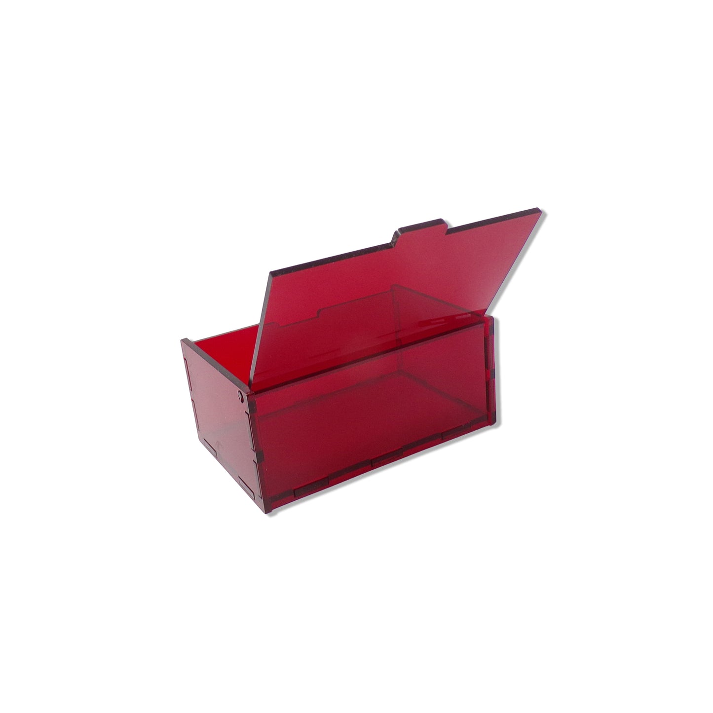 Paperclip Desk Organizer Box  / Translucent Red