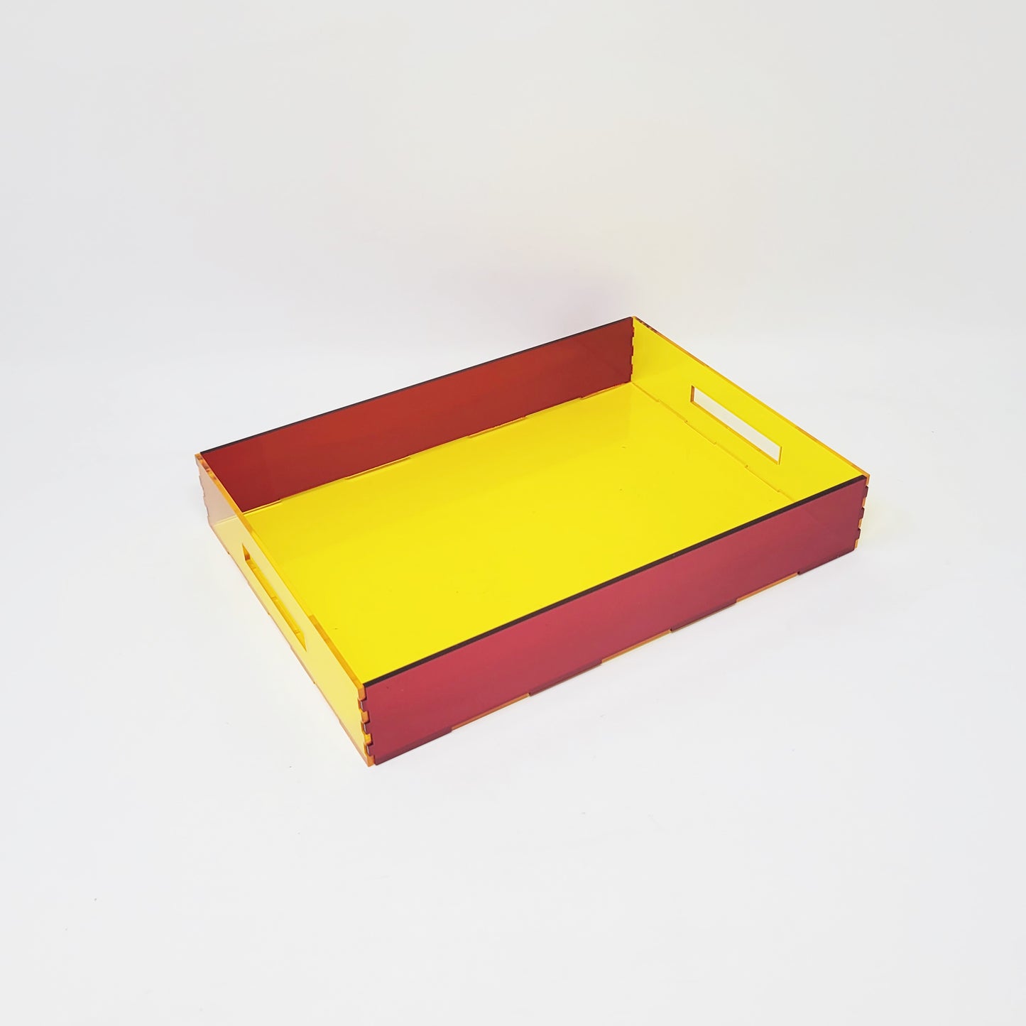Tray Desk Organizer Semi-Transparent Yellow Semi-Transparent Red