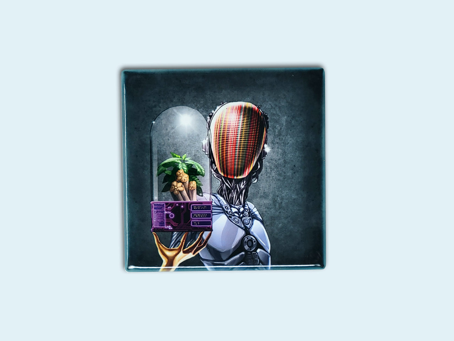 Set of 4 Ceramic Coaster with Cyber Technician's NFT's Artwork