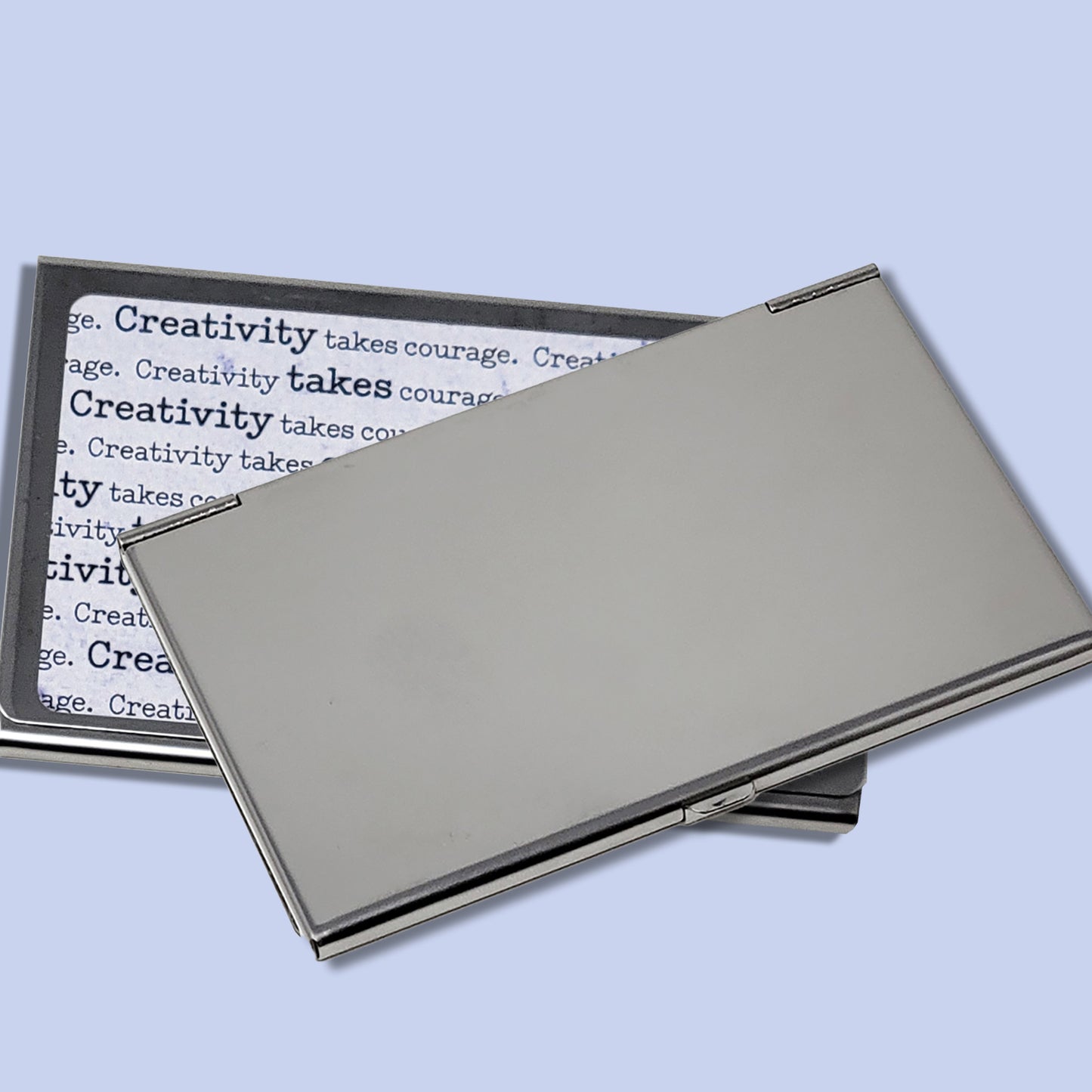 Metal Business Card Case | Henri Matisse Quote “Creativity takes courage.” illustration