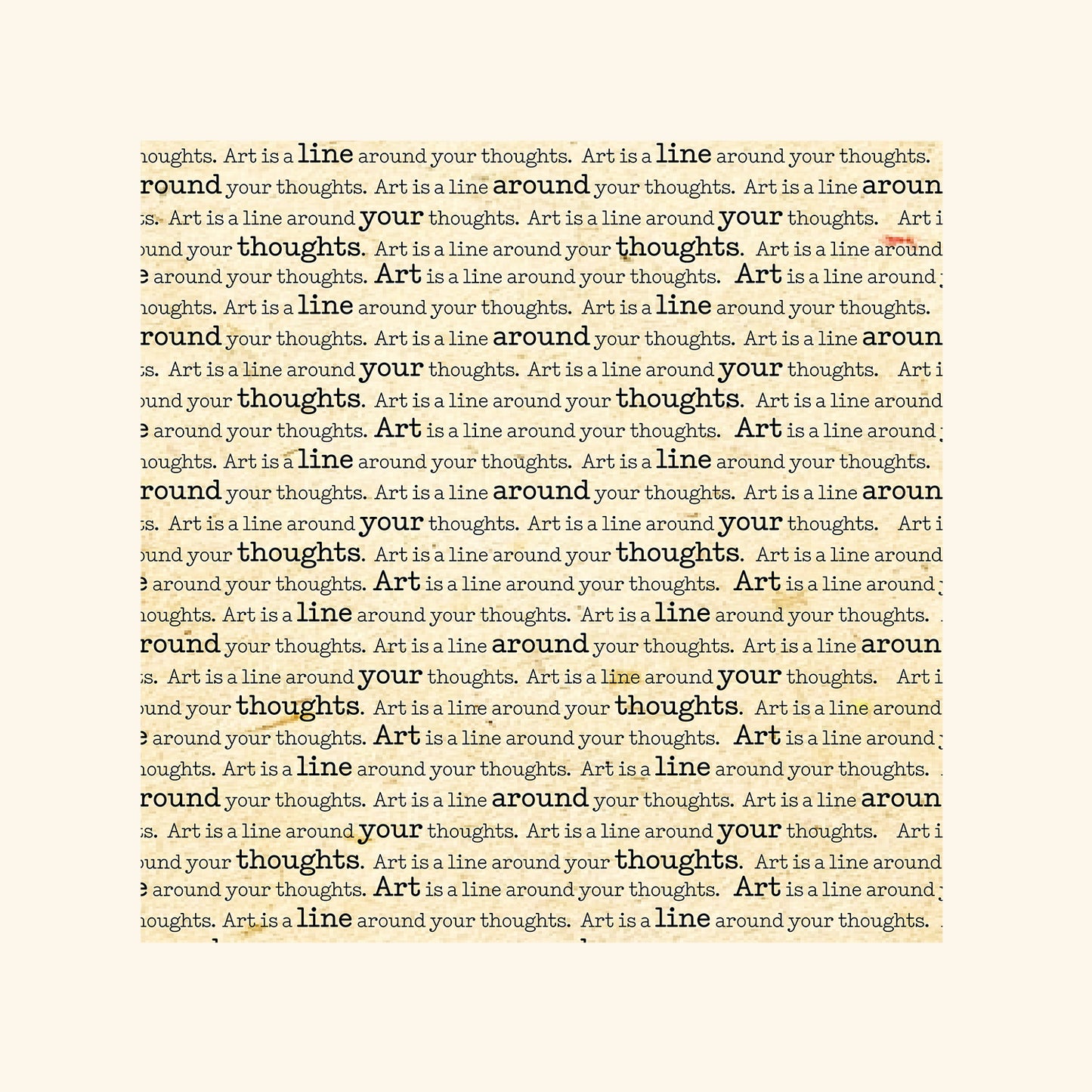 Silver Pencil Tin Box with "Art is a line around your thoughts" illustration