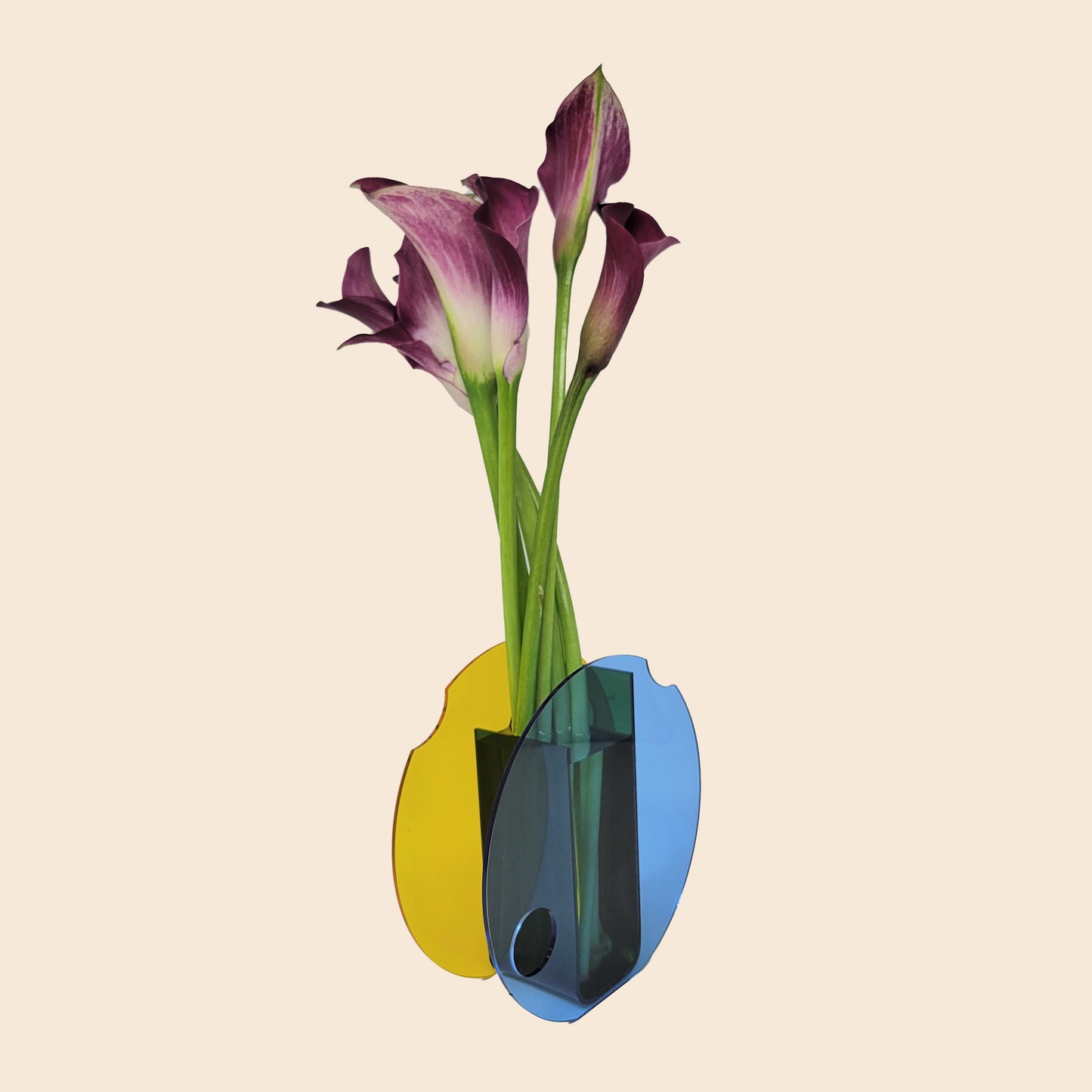 Multicolored Minimalism in Round Cup Vase Design