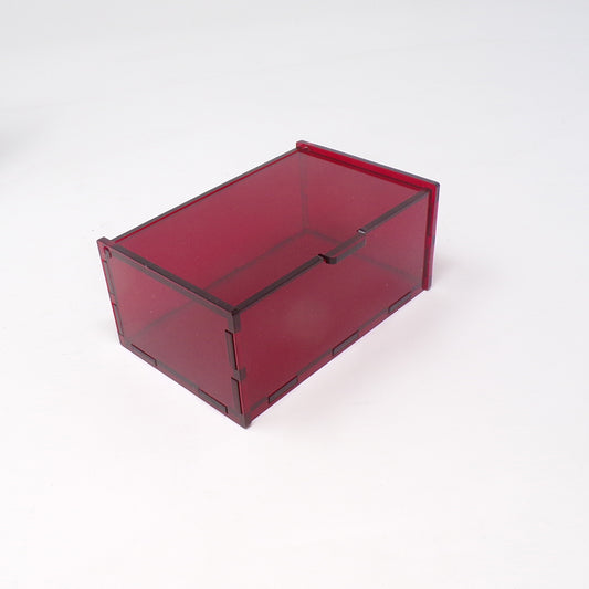 Paperclip Desk Organizer Box  / Translucent Red