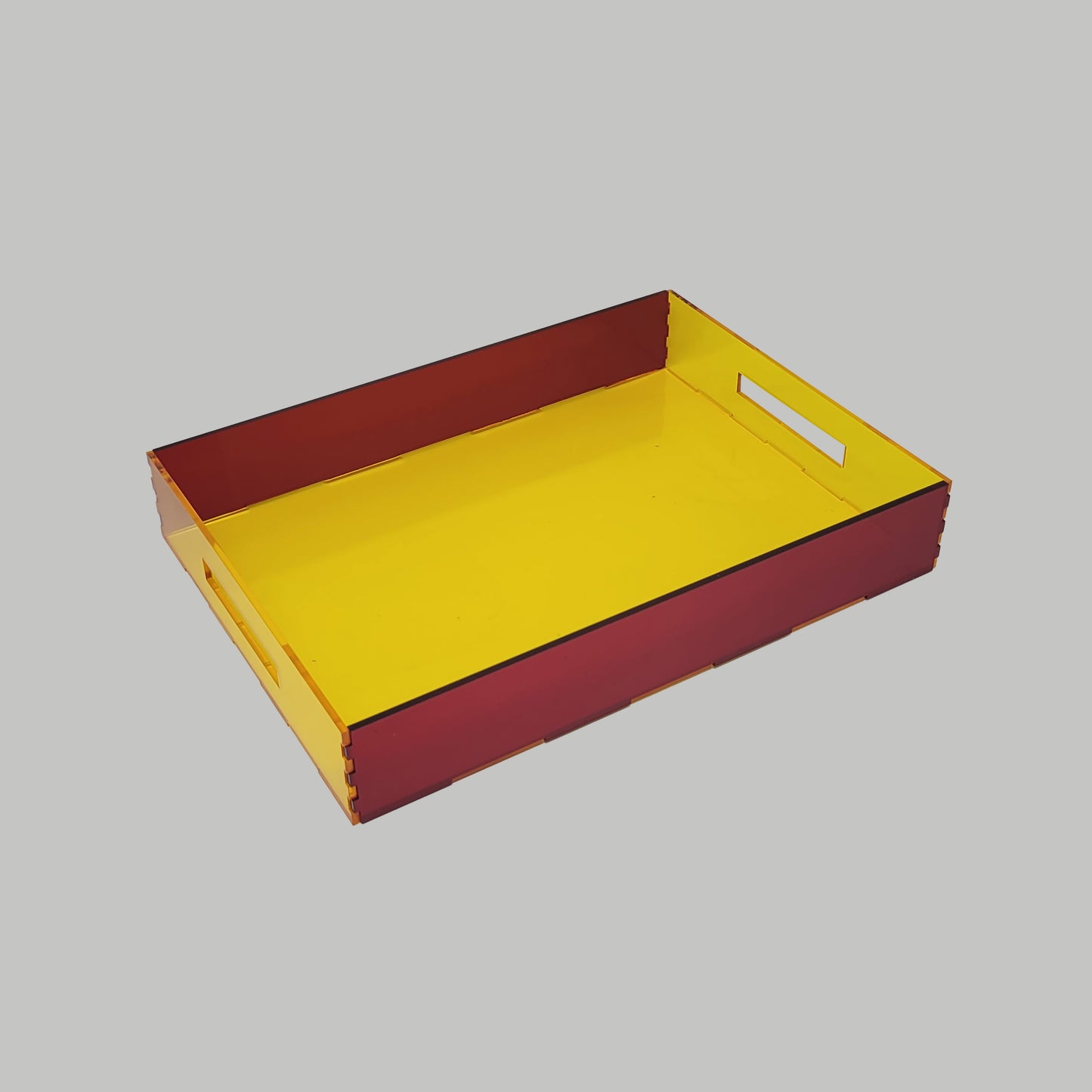 Tray Desk Organizer Semi-Transparent Yellow Semi-Transparent Red