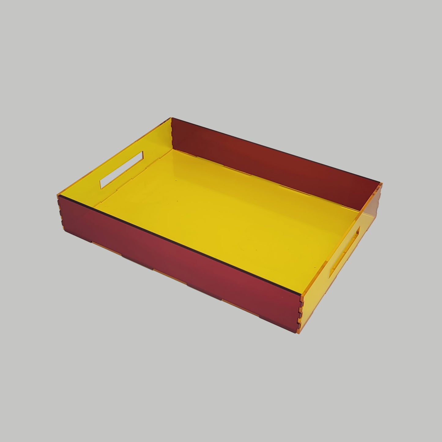 Tray Desk Organizer Semi-Transparent Yellow Semi-Transparent Red