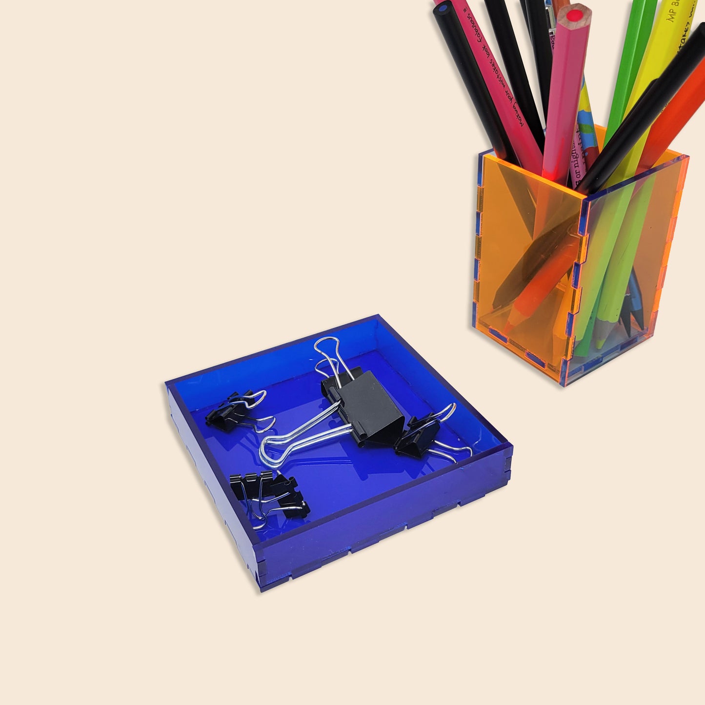 Square Cobalt Blue Acrylic Tray