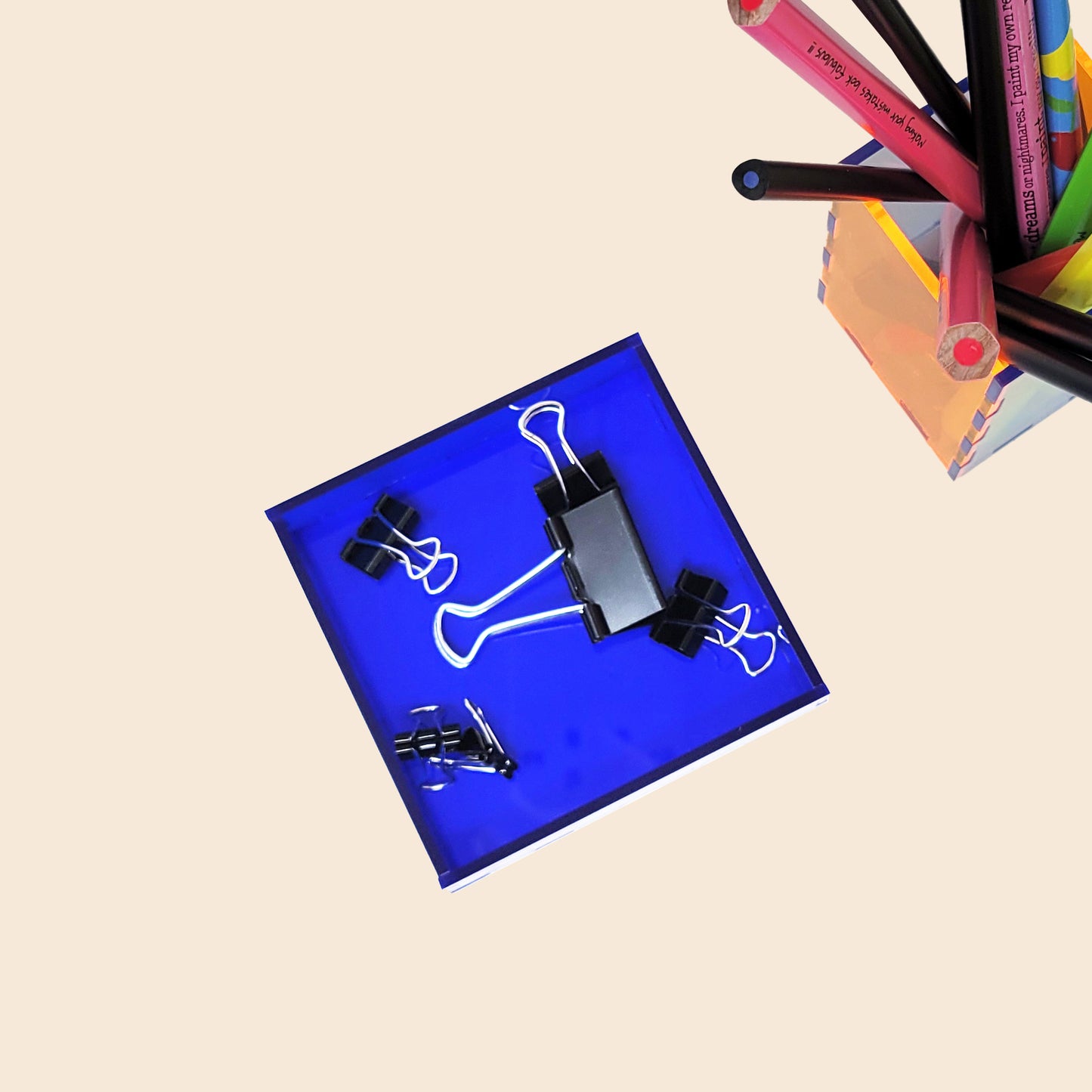 Square Cobalt Blue Acrylic Tray