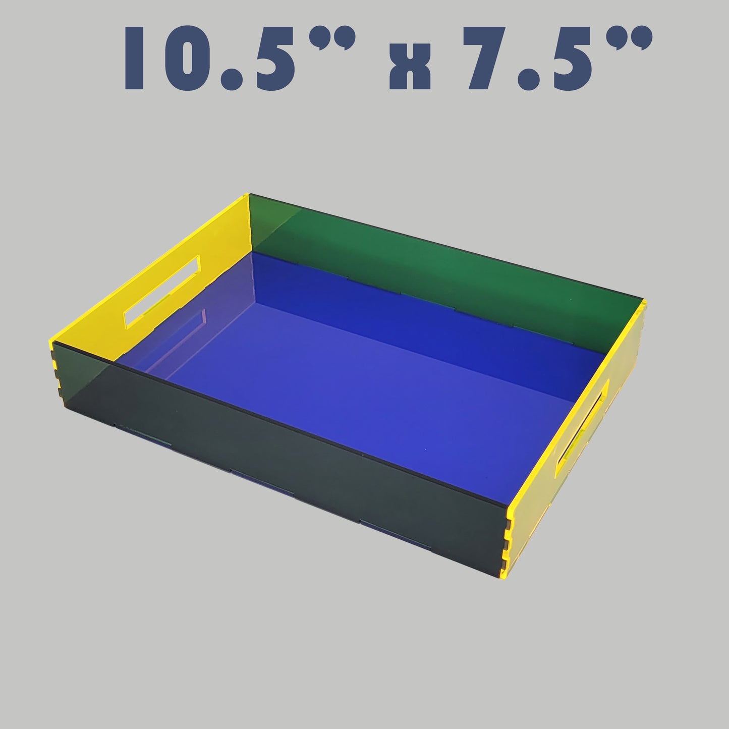 Tray Desk Organizer Cobalt Blue / Neon Yellow / Semi-Transparent Green