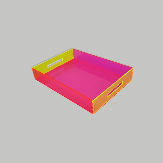 Tray Desk Organizer Neon Pink / Neon Green