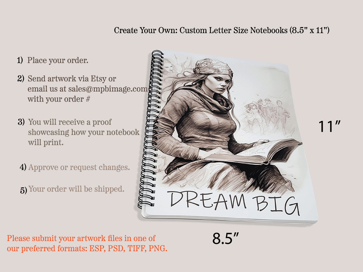 Custom Letter Size Notebook – mpbimage