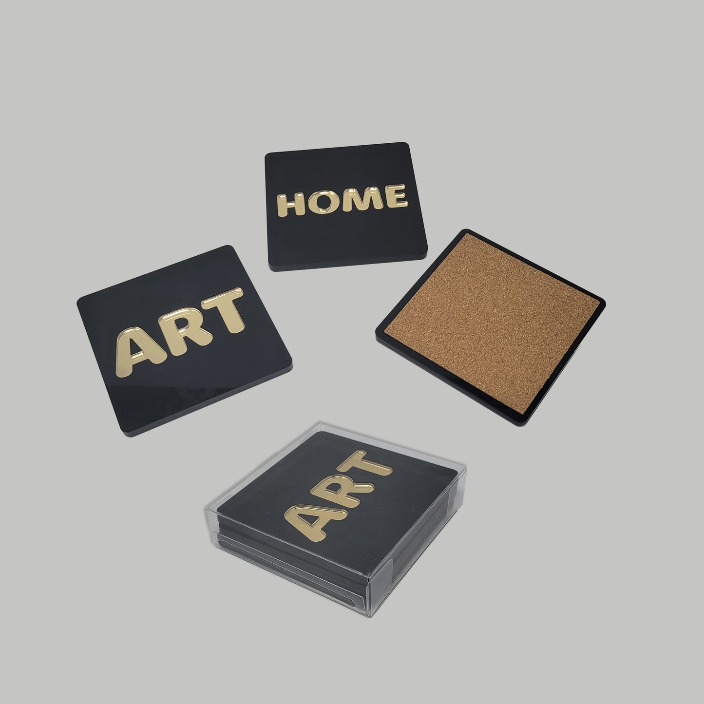 Art, Love, Home Coaster Set of 3
