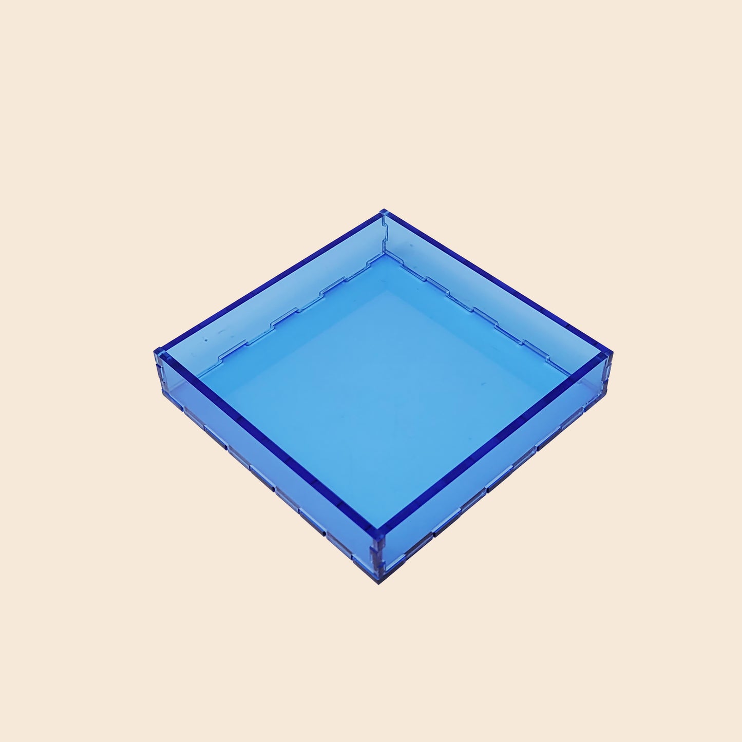 Square Transparent Blue Acrylic Tray