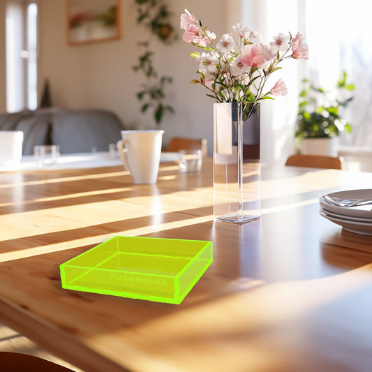 Square Neon GreenAcrylic Tray