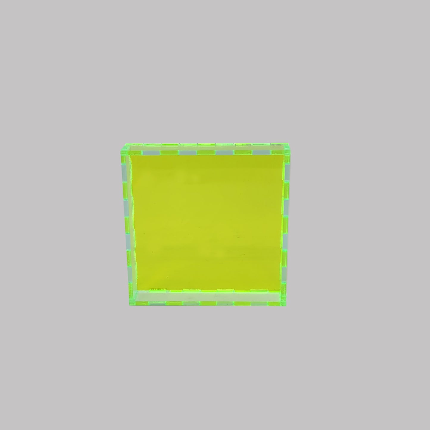 Square  Neon Green / Clear Acrylic Tray