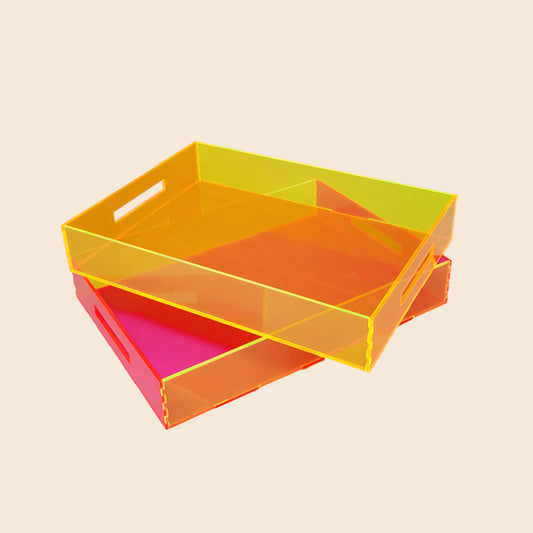 Tray Desk Organizer Neon Orange / Neon Yellow