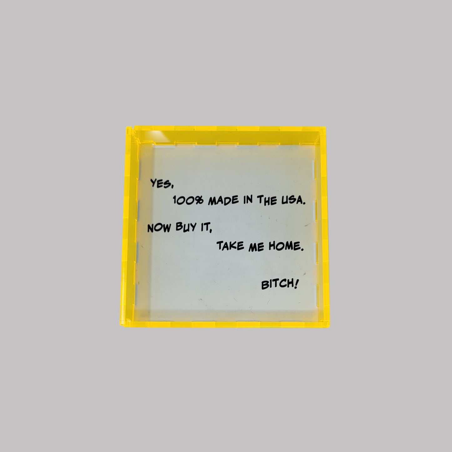Neon Acrylic Catchall with Sassy Quote.