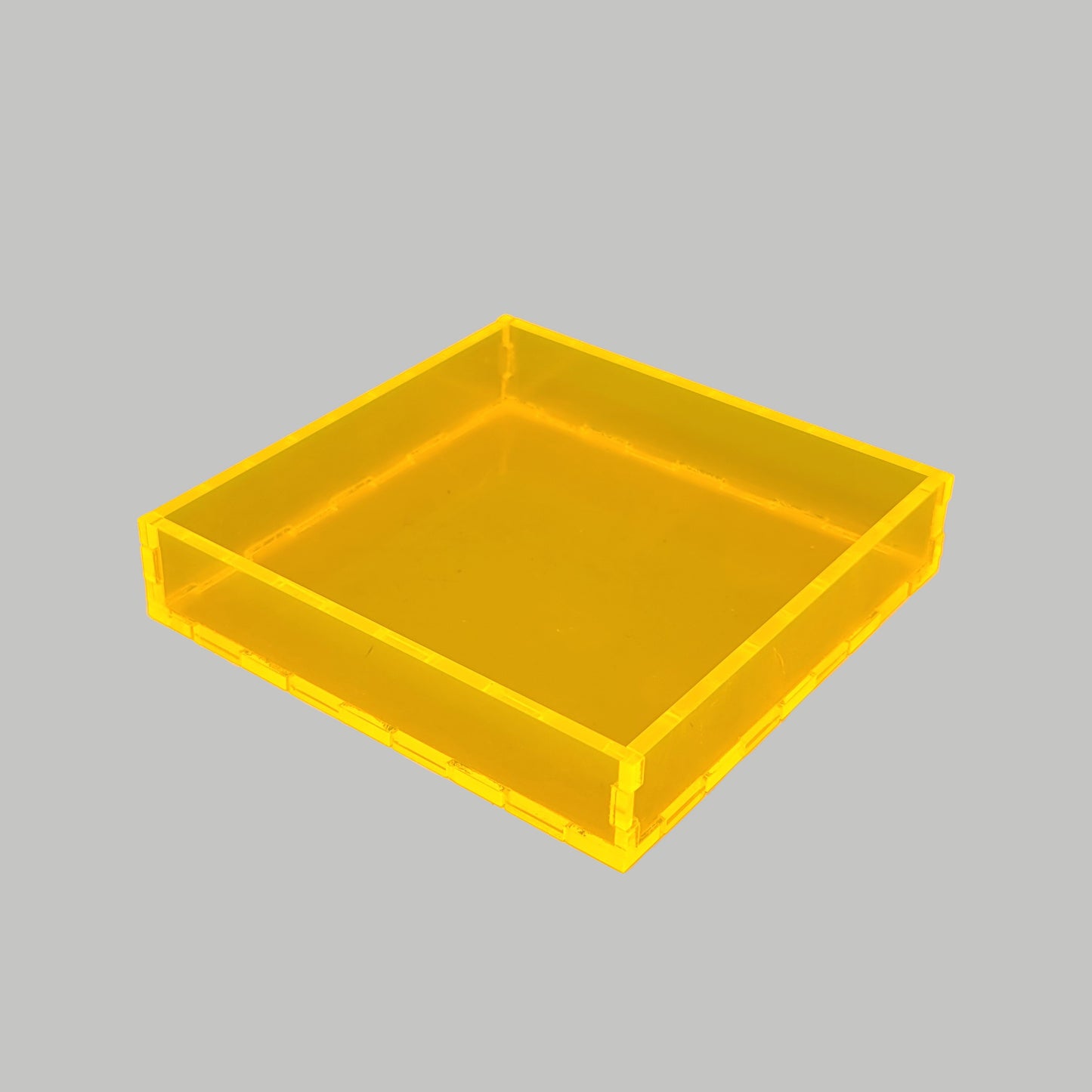 Square Neon Yellow Acrylic Tray