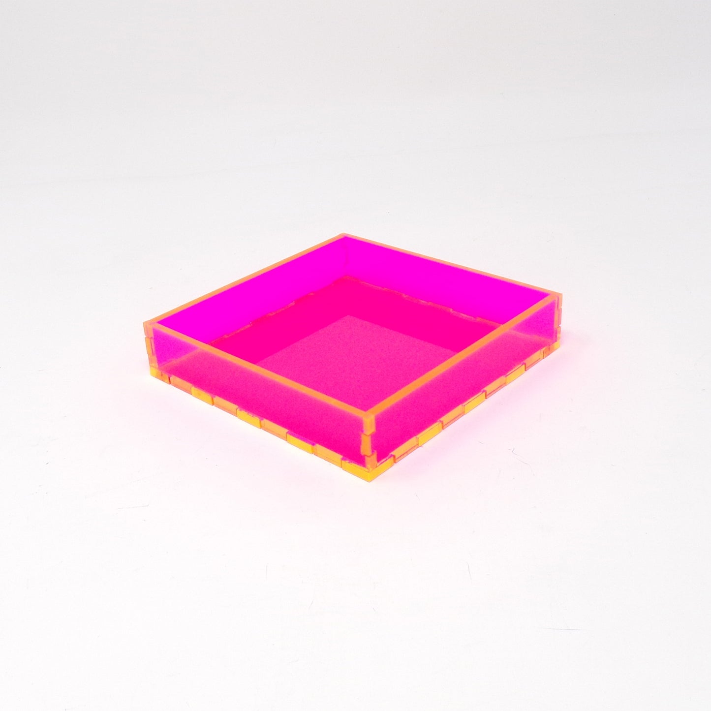 Square Neon Pink Acrylic Tray