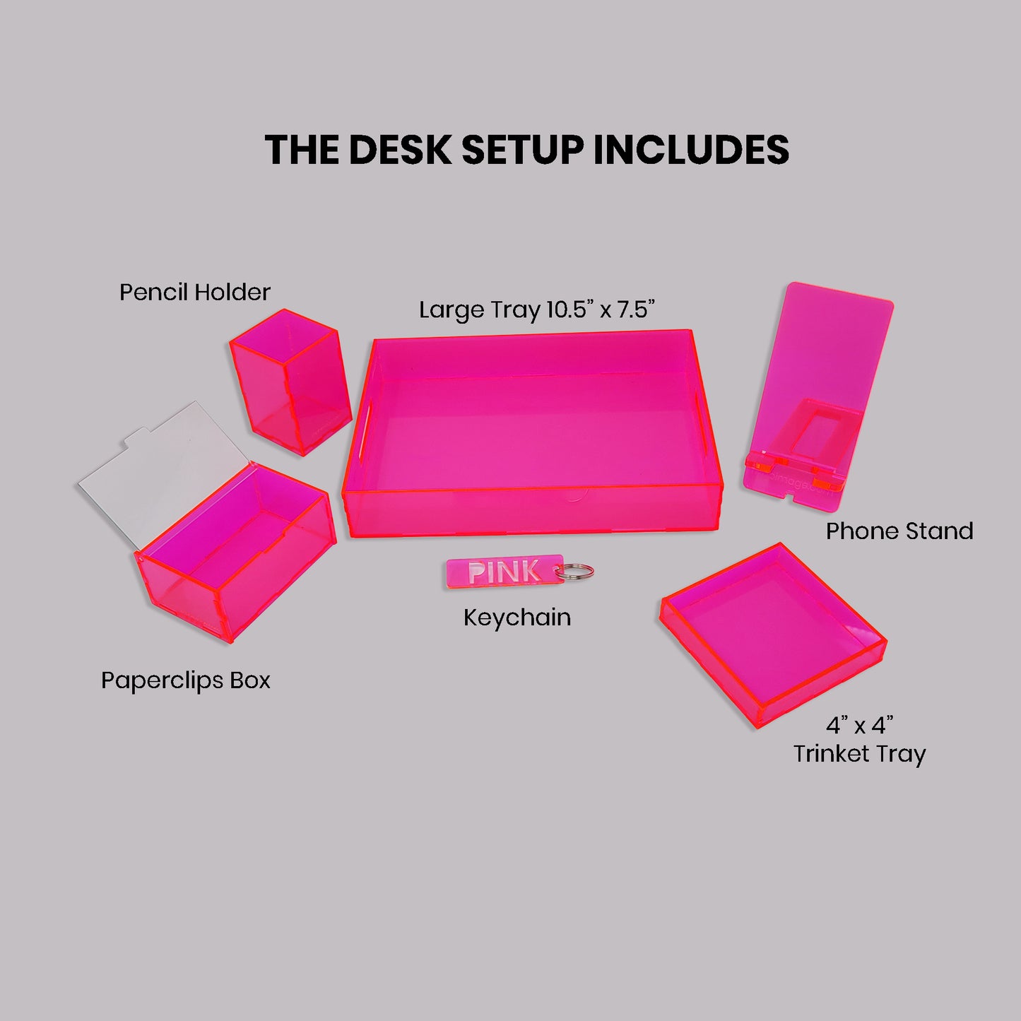 Pink Desk Setup Box