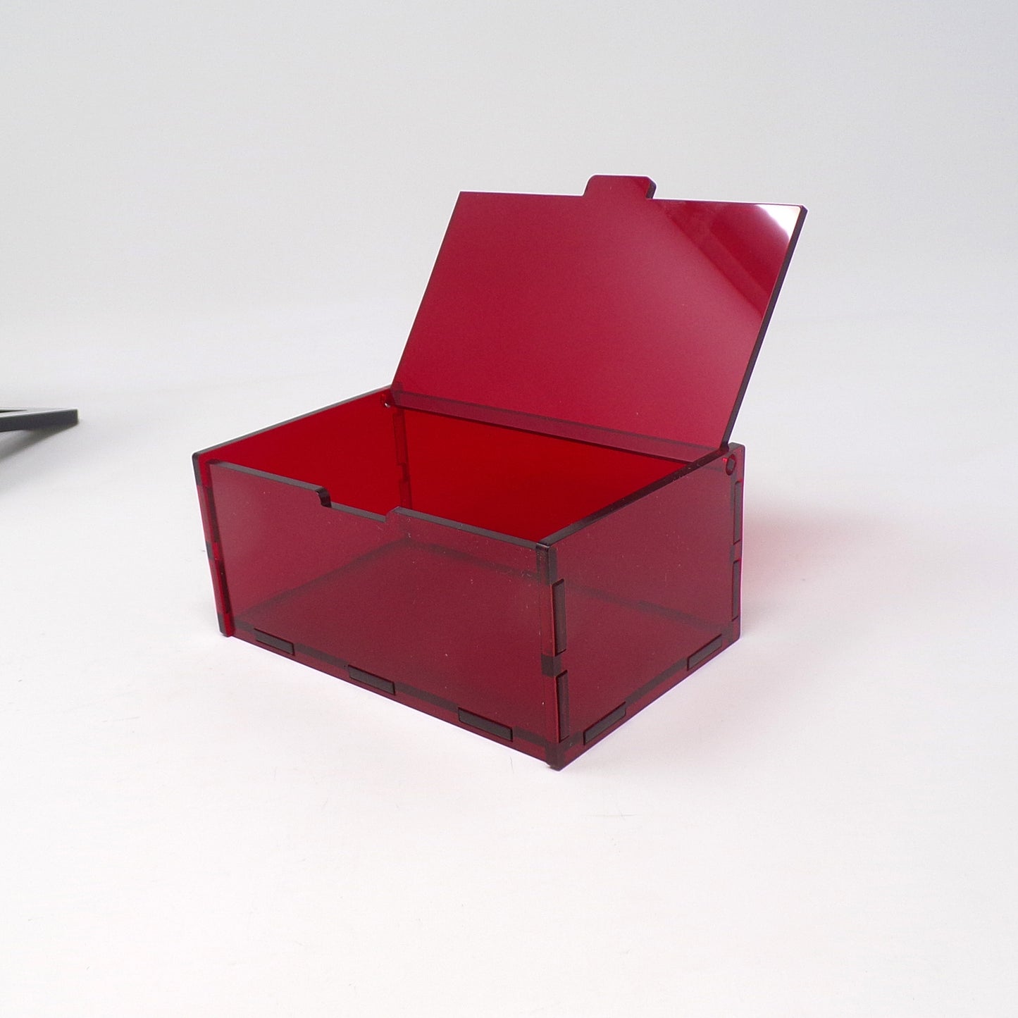 Paperclip Desk Organizer Box  / Translucent Red