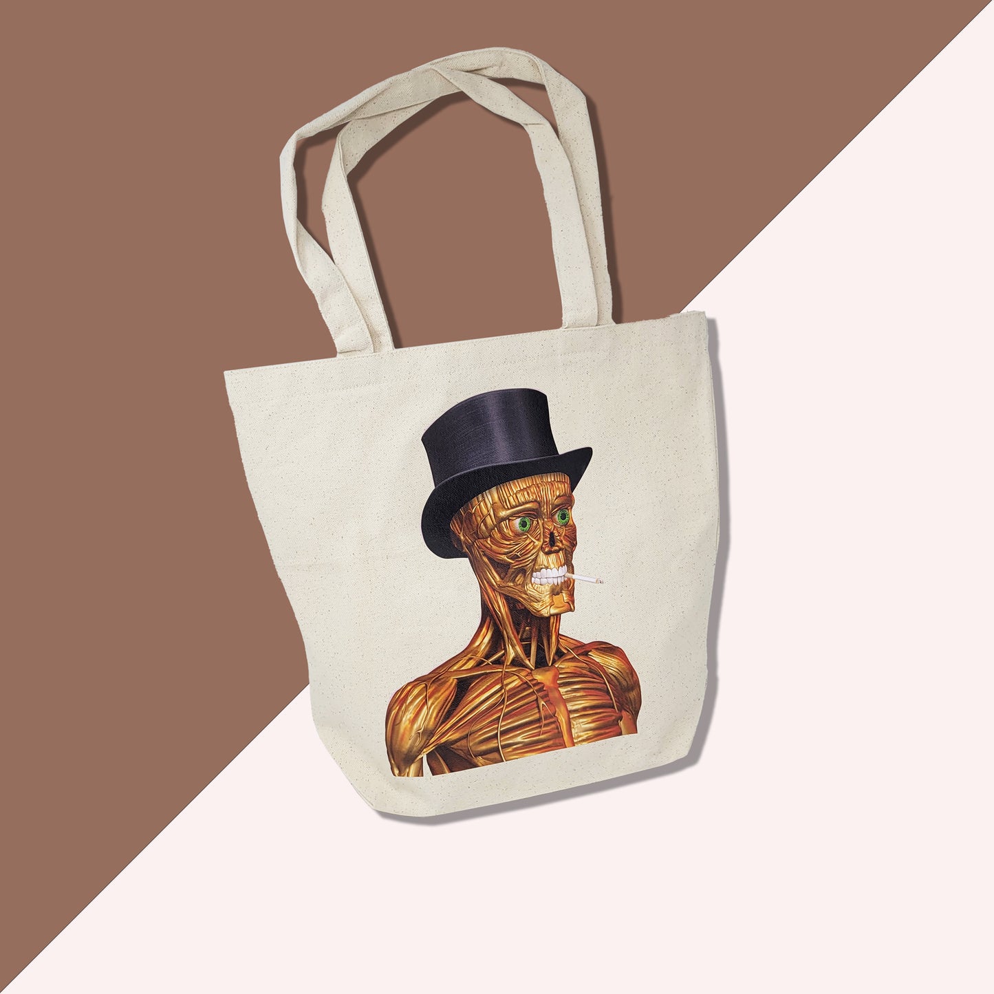 Canvas Tote Bag " The Smoking Guy"