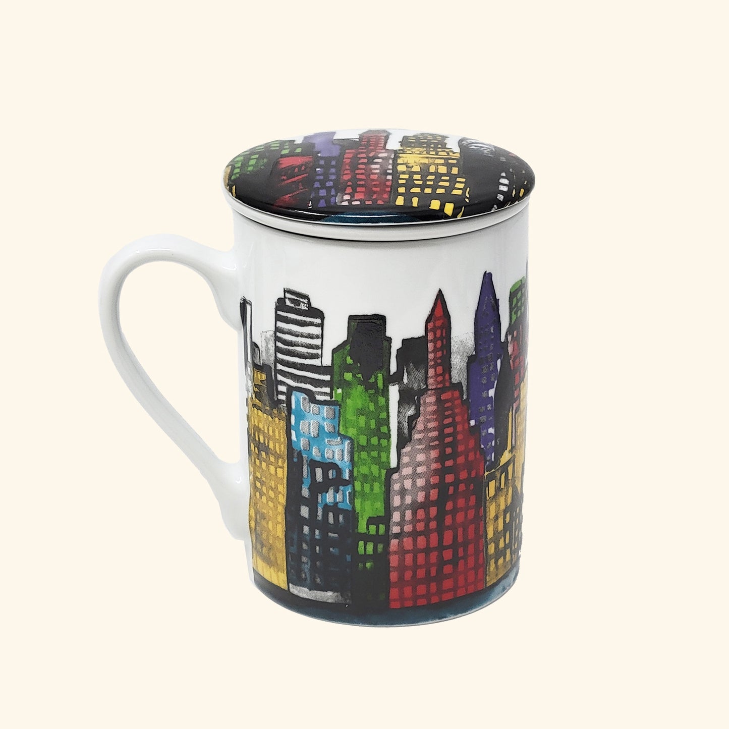 NYC Water Color Illustration on a tea cup
