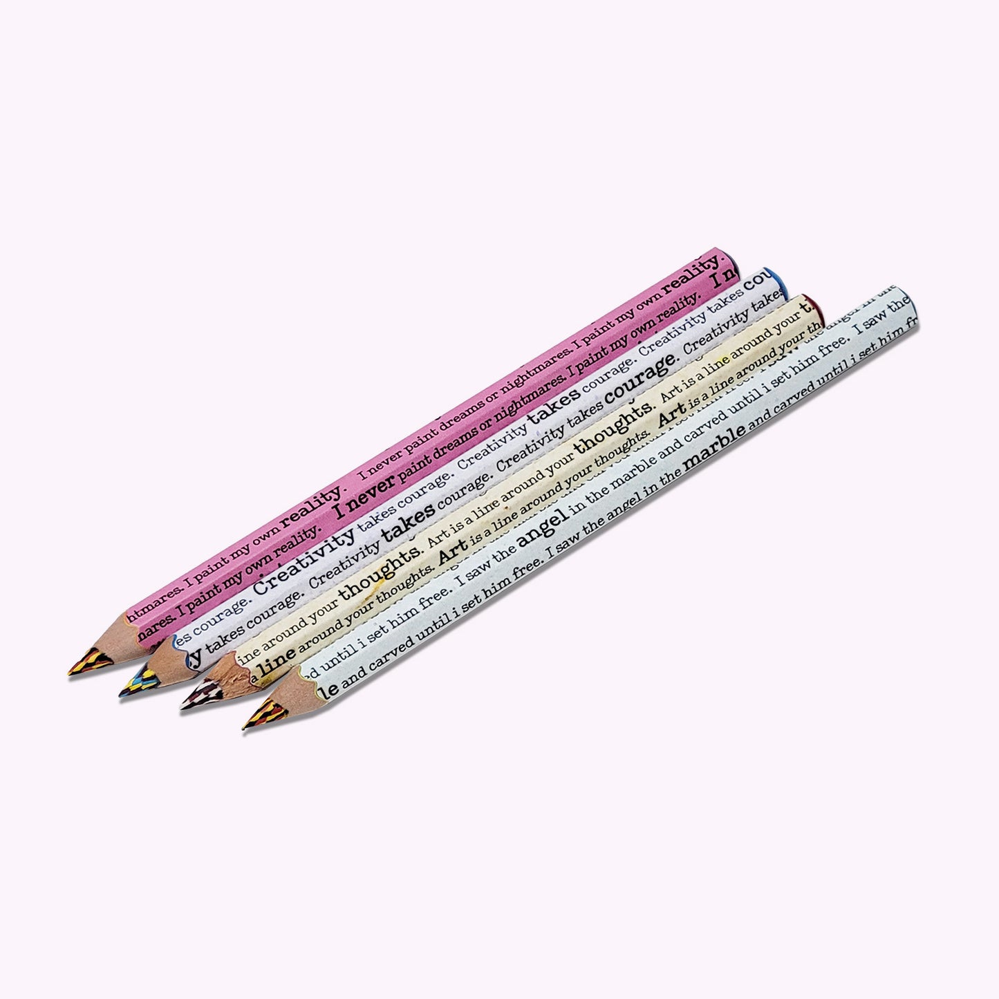 4 Multicolor Pencil wrapped with an Illustration