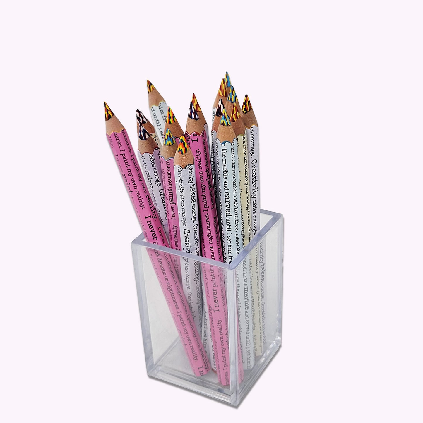 4 Multicolor Pencil wrapped with an Illustration